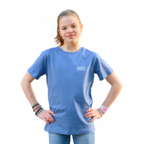 Kinder T-shirt Amnesty-logo - denim-blauw 
