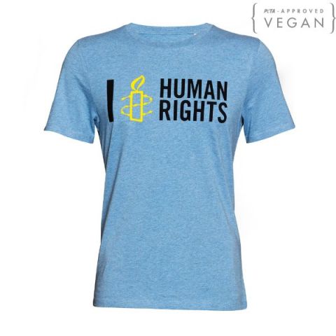 Amnesty uniseks T-shirt I love Human Rights | blauw