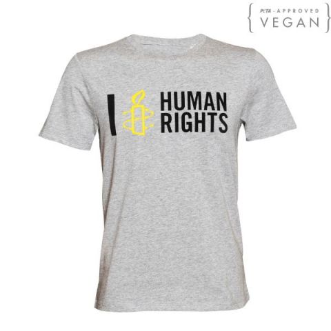 Amnesty uniseks T-shirt I love Human Rights | Grijs