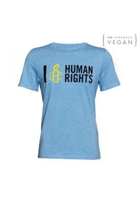 Amnesty uniseks T-shirt I love Human Rights | blauw