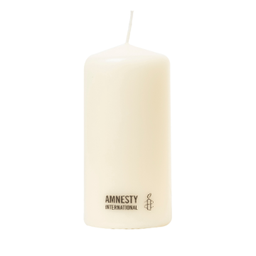 Amnesty kaars classic logo ivoor 