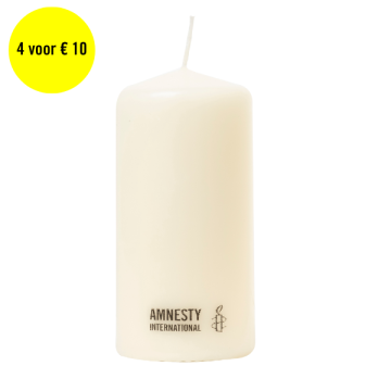 Amnesty kaars classic logo ivoor 