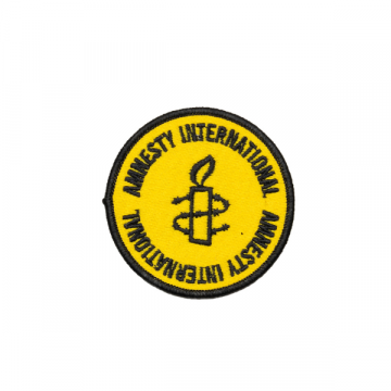  Strijkembleem Amnesty International geel