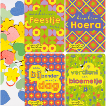 Plantbare confetti ansichtkaarten