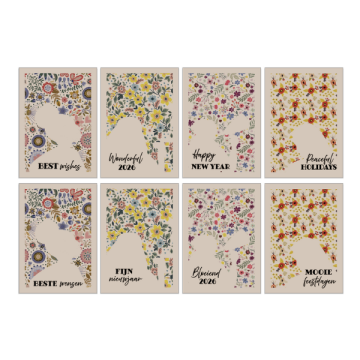 Plantbare kerst- en nieuwjaars ansichtkaarten