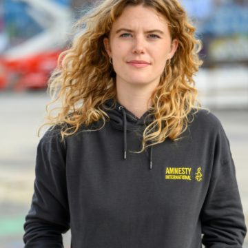 Amnesty Logo Hoodie Antraciet Zwart