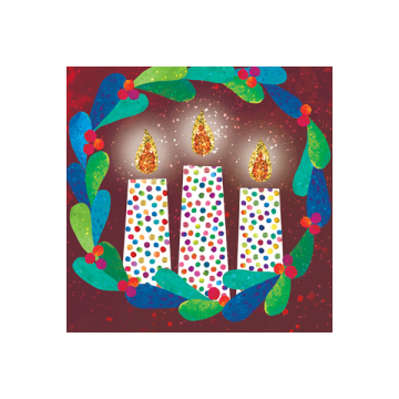 Kerstkaarten Bright Candles  Wreath