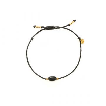 Edelsteen Kaart Zwarte Onyx Goud Armband