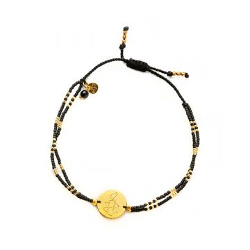 Gratitude Zwarte Onyx Goud Armband