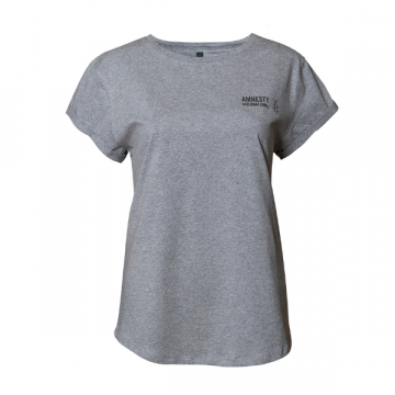 Dames T-shirt Amnesty-logo - grijs