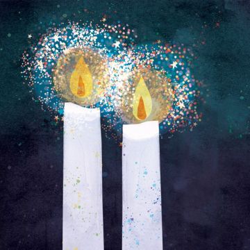 Kerstkaarten Spetterkaarsen