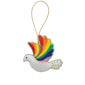 Regenboog duif kersthanger