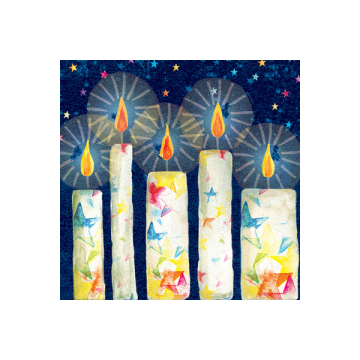 Kerstkaarten Star Candles 