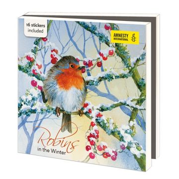 Kerstkaarten Robins in the Winter