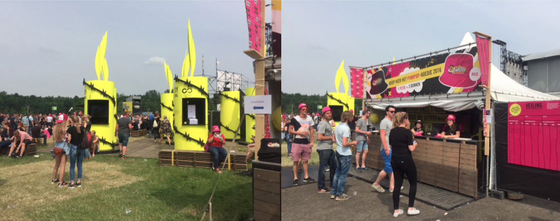 Amnesty in actie tijdens Pinkpop 2017
