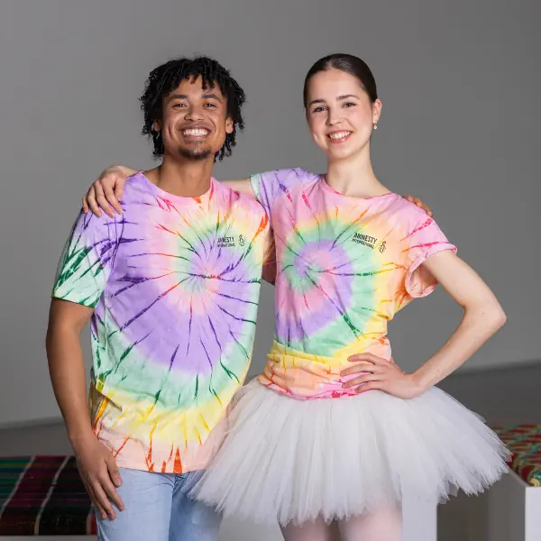 Tie dye shirt meisje 2025