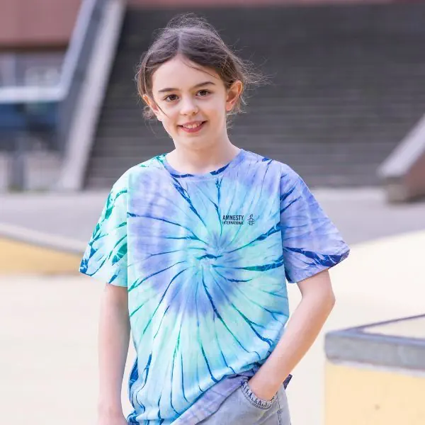 Blauw tie dye shirt top